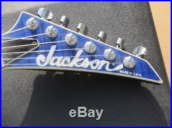 Jackson USA Soloist SL2H Blue Flametop Neck Thru Guitar Matching Headstock WCase
