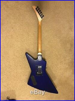 Kramer Imperial Explorer Floyd Rose Guitar Blue Purple Finish EMG HZ Pickups