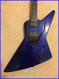 Kramer Imperial Explorer Floyd Rose Guitar Blue Purple Finish EMG HZ Pickups