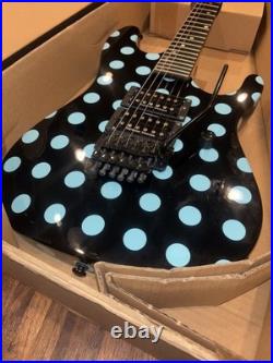 Kramer Nightswan Electric Guitar in Black with Blue Polka Dots WithBox & Pick