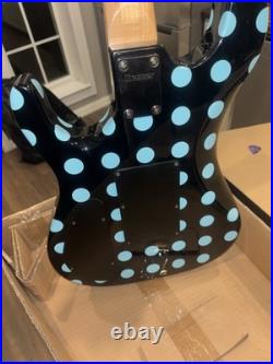 Kramer Nightswan Electric Guitar in Black with Blue Polka Dots WithBox & Pick