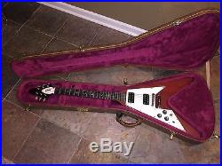 Left-Handed Gibson Usa Flying V Guitar WithCrescent Moon Inlays! Super Rare Lefty