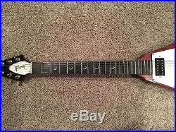 Left-Handed Gibson Usa Flying V Guitar WithCrescent Moon Inlays! Super Rare Lefty