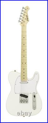 Legend LTE-Z Electric Guitar Telecaster, Matt White Finish, Maple Fretboard, Lim