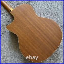 Luna Acoustic Guitar Engraved Pine Top Body Mahogany Neck Rosewood Fingerboard