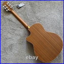 Luna Acoustic Guitar Engraved Pine Top Body Mahogany Neck Rosewood Fingerboard