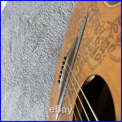Luna Acoustic Guitar Engraved Pine Top Body Mahogany Neck Rosewood Fingerboard