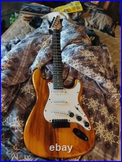 LyxPro Natural Solid Electric Guitar 6 String Right-Handed Wood + Gig Bag