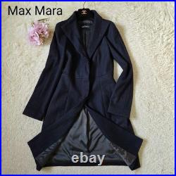 Max Mara long coat, size 40 Wool black. Woman Stand Collar