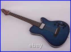 New design Blue silent electric acoustic guitar portable travel built in effect