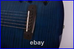 New design Blue silent electric acoustic guitar portable travel built in effect