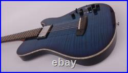 New design Blue silent electric acoustic guitar portable travel built in effect