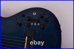 New design Blue silent electric acoustic guitar portable travel built in effect