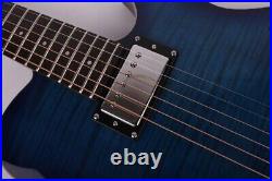 New design Blue silent electric acoustic guitar portable travel built in effect