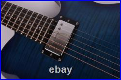 New design Blue silent electric acoustic guitar portable travel built in effect