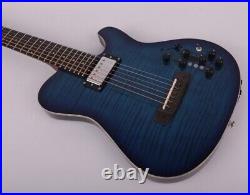 New design silent acoustic guitar portable travel built in effect blue color