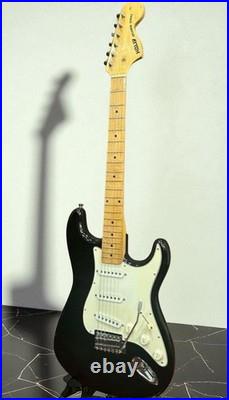 No Brand Electric Guitar 1980s Japan Black Body White Pickguard Used