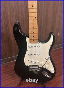 No Brand Electric Guitar 1980s Japan Black Body White Pickguard Used