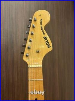 No Brand Electric Guitar 1980s Japan Black Body White Pickguard Used