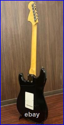 No Brand Electric Guitar 1980s Japan Black Body White Pickguard Used