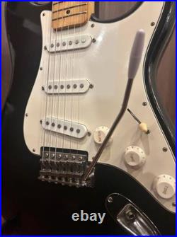 No Brand Electric Guitar 1980s Japan Black Body White Pickguard Used