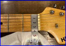 No Brand Electric Guitar 1980s Japan Black Body White Pickguard Used