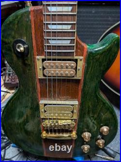 No Brand Original Single-Cut Guitar with Gold Painted Ham X2, Modified P Front