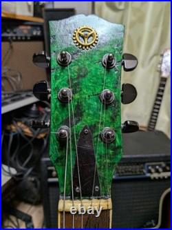 No Brand Original Single-Cut Guitar with Gold Painted Ham X2, Modified P Front