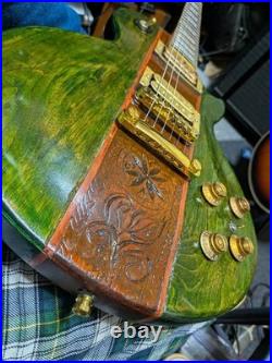 No Brand Original Single-Cut Guitar with Gold Painted Ham X2, Modified P Front