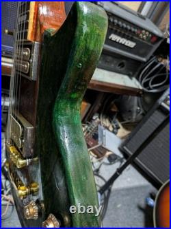 No Brand Original Single-Cut Guitar with Gold Painted Ham X2, Modified P Front