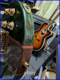 No Brand Original Single-Cut Guitar with Gold Painted Ham X2, Modified P Front