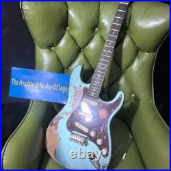 No Logo New Solid Electric Guitar Stainless Fret Metallic Green Body Fast Ship