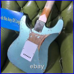 No Logo New Solid Electric Guitar Stainless Fret Metallic Green Body Fast Ship