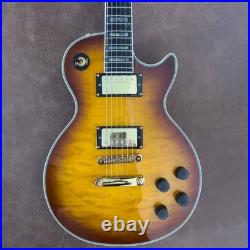 Quilted Maple Top Gold Parts Humbucker Pickups Electric Guitar FREE SHIP