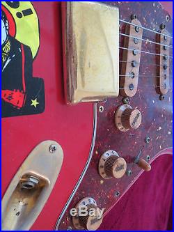 RARE Vintage 1973 Fender Stratocaster Fiesta RED with GOLD HARDWARE NO RESERVE