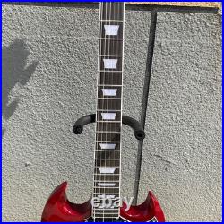 Red Electric Guitar mahogany body Chrome hardware HH pickups fast shipping