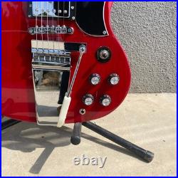 Red Electric Guitar mahogany body Chrome hardware HH pickups fast shipping
