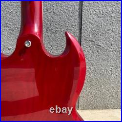 Red Electric Guitar mahogany body Chrome hardware HH pickups fast shipping