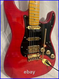 Red and Gold Flamed Maple Stratocaster Vegatrem DiMarzio