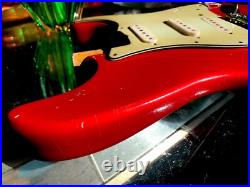 STRAT BODY RELIC 60s NitroThinSkinLacquer Flash RED order yours JVGuitars