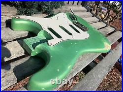 STRAT BODY RELIC 60s Nitro ThinSkinLacquer GREEN Pearl order yours JVGuitars