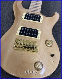 Ship US Natural Electric Guitar Maple Fingerboard Gold Hardware Solid Body