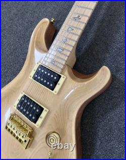 Ship US Natural Electric Guitar Maple Fingerboard Gold Hardware Solid Body