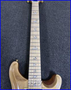 Ship US Natural Electric Guitar Maple Fingerboard Gold Hardware Solid Body