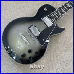 Silver black gradient LP custom electric guitar, rosewood fingerboard, chrome ha