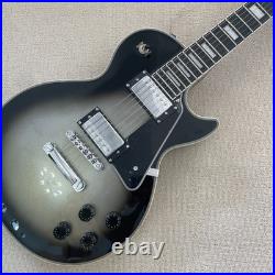 Silver black gradient LP custom electric guitar, rosewood fingerboard, chrome ha