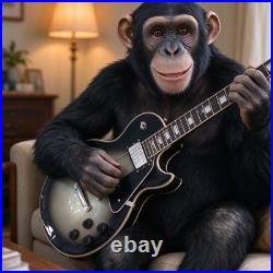Silver black gradient LP custom electric guitar, rosewood fingerboard, chrome ha Silver black gradient LP custom electric guitar, rosewood fingerboard, chrome ha