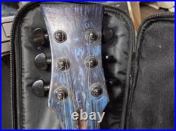 Single Cut Away Guitar Spalted Wood Maple/Mahogany Transparent Blue Humbucker