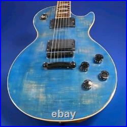 Single Cut Away Guitar Spalted Wood Maple/Mahogany Transparent Blue Humbucker