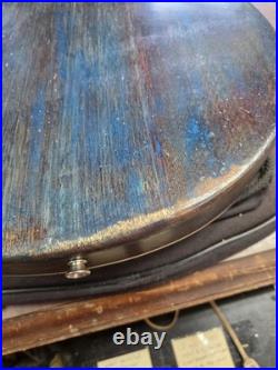 Single Cut Away Guitar Spalted Wood Maple/Mahogany Transparent Blue Humbucker